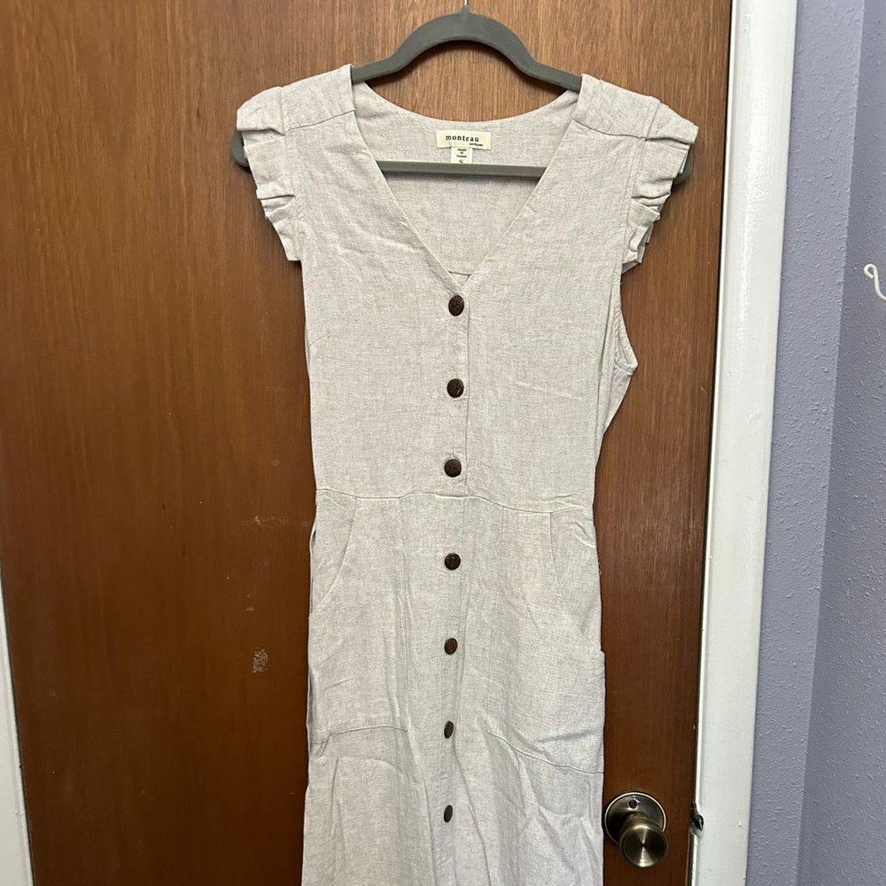 Cream colored button up dress